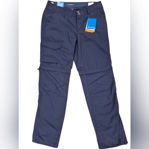 Columbia Omni Shade PFG pants women's 8 blue hybrid mid rise straight leg hiking